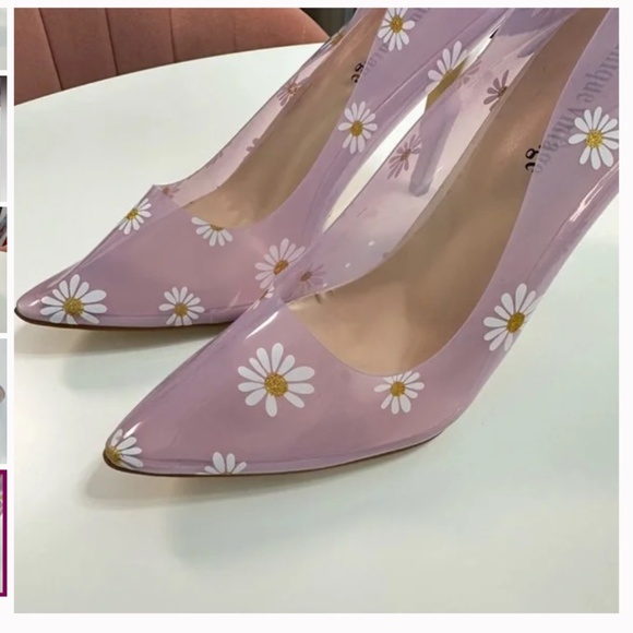 Unique Vintage NWOT Christmas Gift Transparent High Heels Size 7 - Picture 6 of 6